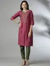 Bs 126 Viscose Rayon With Embroidery Work Kurti Online Wholesale